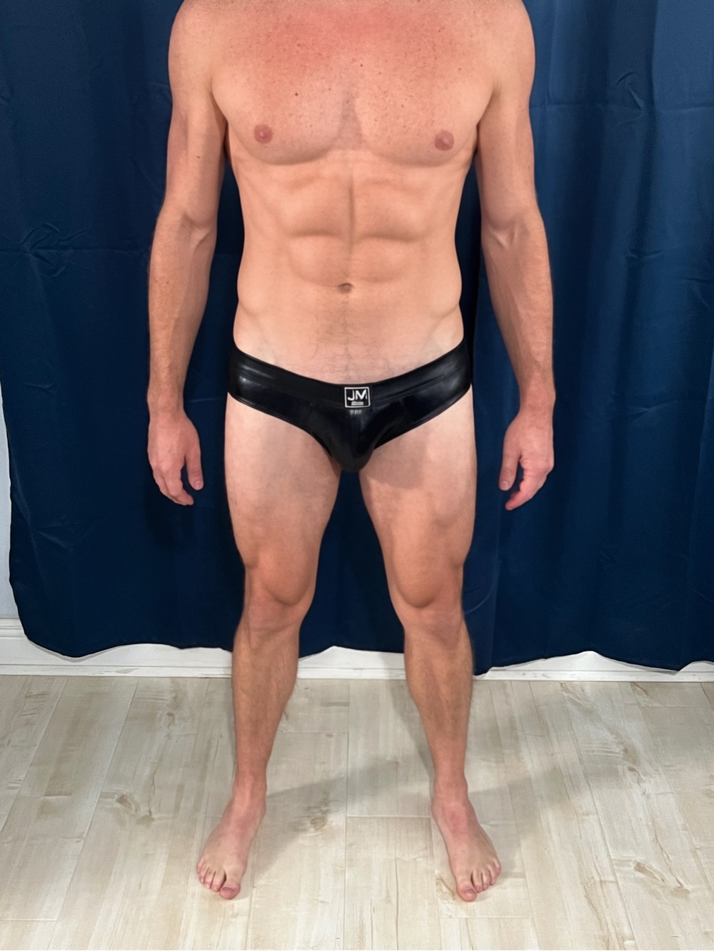 Men’s Jockmail Black Metallic thong XL NWOT